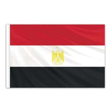 Egypt Indoor Nylon Flag 2'x3' With Gold Fringe